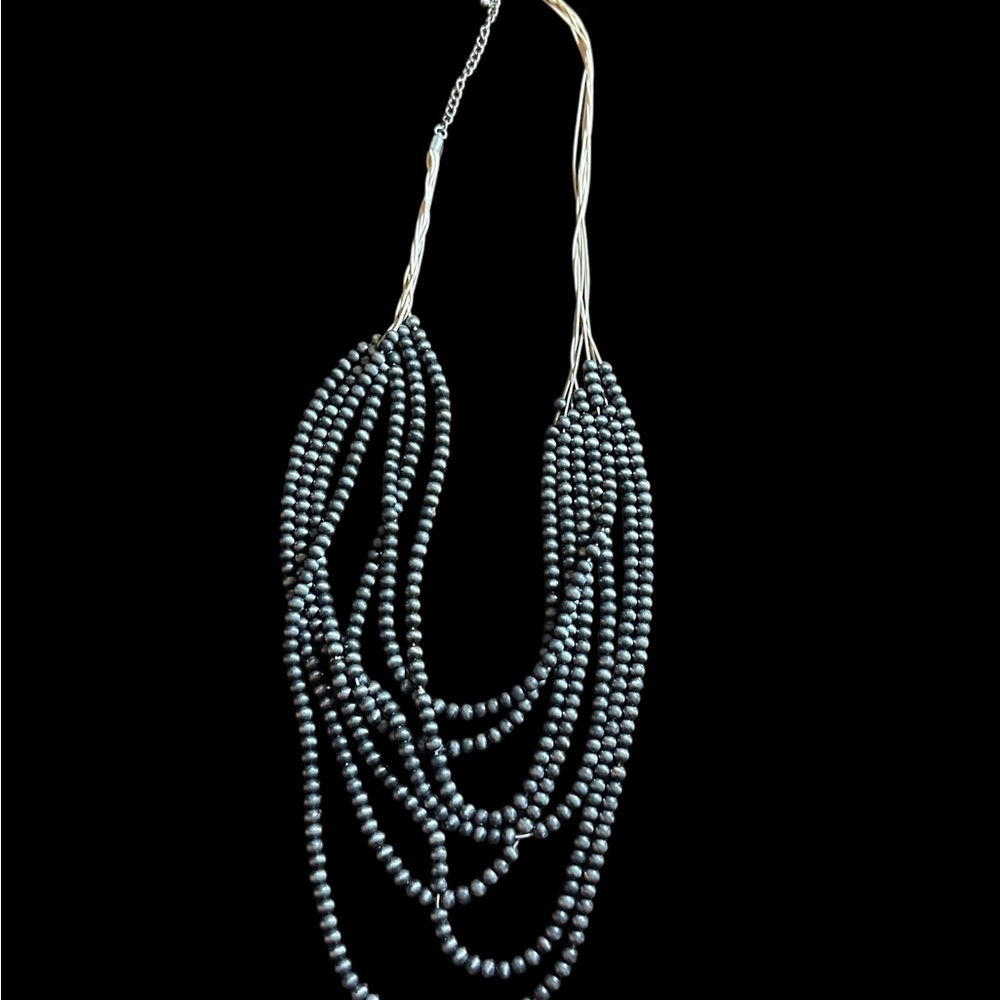 Elegant faux Navajo Pearl Multi-Strand Beaded Necklace - Picture 2 of 4